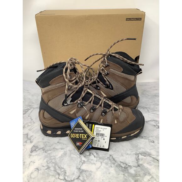 Salomon Men's 7 Fossil Rain Quest 4D 2 Gtx Goretex Hiking Boots Outdoor LF1 - Picture 7 of 15